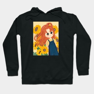 A Girl in Sunflower Garden Hoodie